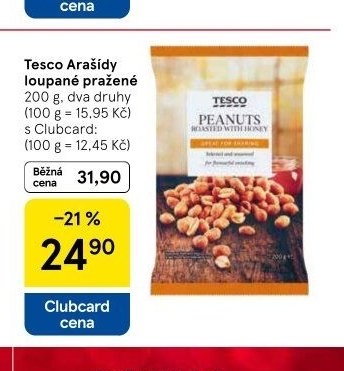 Tesco Arašídy loupané pražené