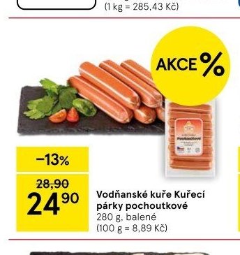 Vodňanské kuře Kuřecí párky pochoutkové