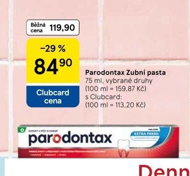 Parodontax Zubní pasta - Tesco akcniletaky.com