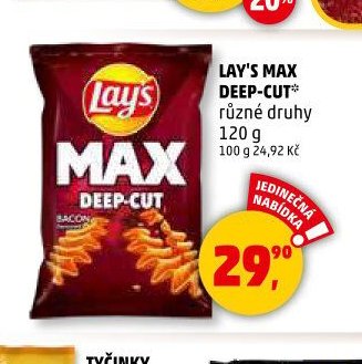 LAY'S MAX DEEP-CUT různé druhy 120 g