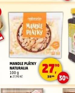 Mandle plátky Naturalia