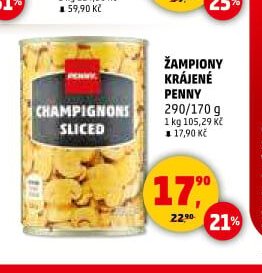 Žampiony krájené Penny