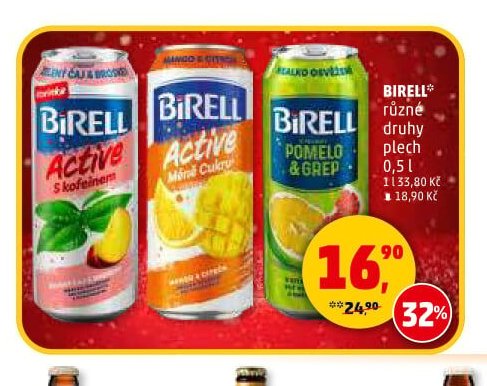 Birell různé druhy plech 0,5 l