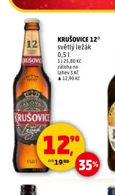 Krušovice 12° světlý ležák 0,5 l