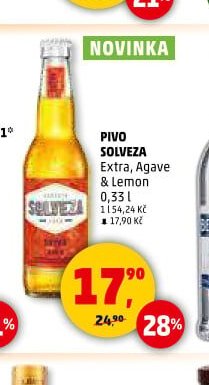 Pivo Solveza Extra, Agave & Lemon 0,33 l