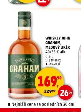Whiskey John Graham, Medový likér 40/35% alk. 0,5 l