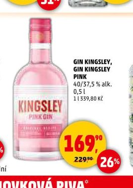 Gin Kingsley, Gin Kingsley Pink 40/37,5% alk. 0,5 l