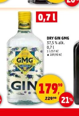 Dry Gin GMG 37,5% alk. 0,7 l
