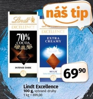 Čokoláda Excellence Lindt