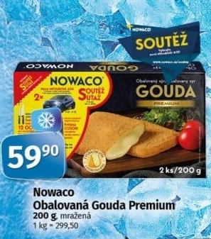 Sýr Gouda Premium obalovaná mražená Nowaco