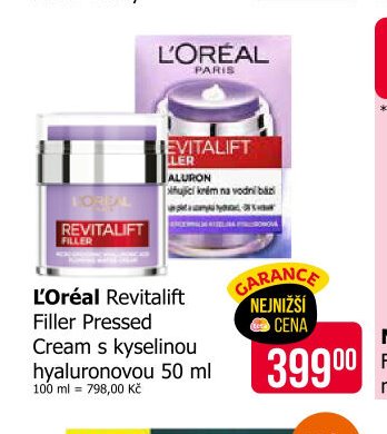 L'Oréal Revitalift Filler Pressed Cream s kyselinou hyaluronovou 50 ml