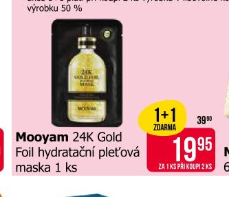 Mooyam 24K Gold Foil hydratační pleťová maska 1 ks