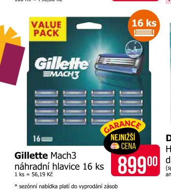 Gillette Mach3 náhradní hlavice 16 ks