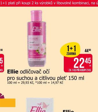 Ellie odličovač očí pro suchou a citlivou pleť 150 ml