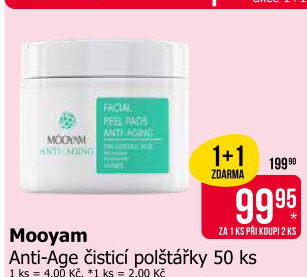Čistící polštářky Anti Age Mooyam
