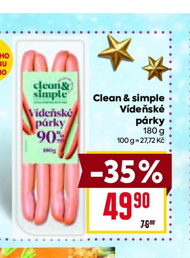 Clean & simple Vídeňské párky 180 g