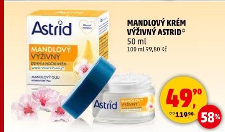 Pleťový krém výživný mandlový Astrid