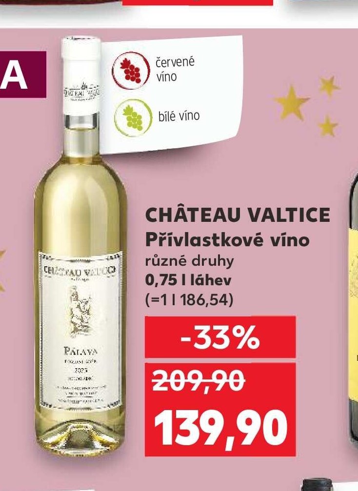 CHÂTEAU VALTICE Přívlastkové víno různé druhy