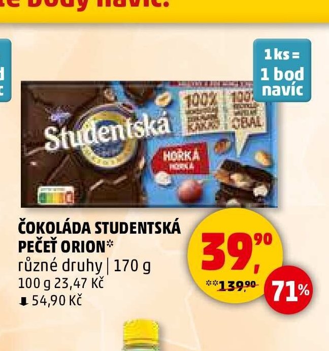 Čokoláda Studentská pečeť Orion