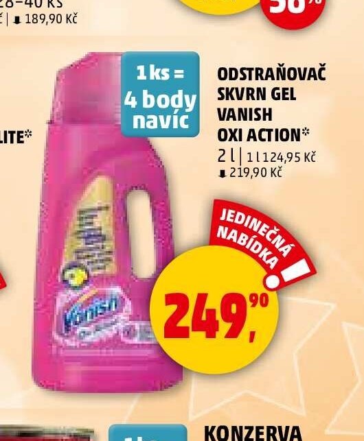 Odstraňovač skvrn gel Vanish Oxi Action