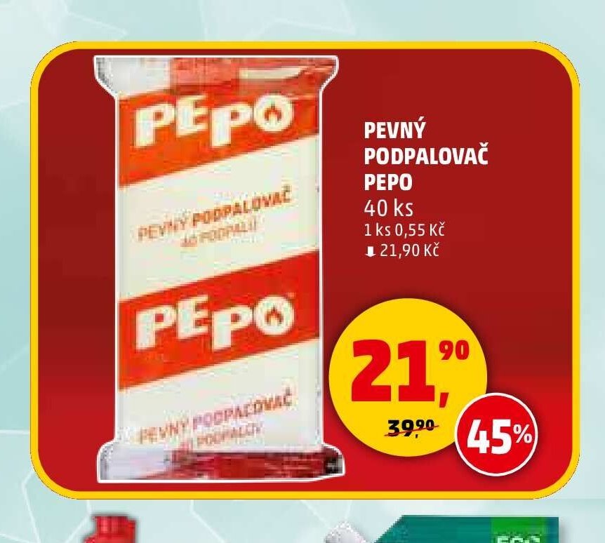 Pevný podpalovač Pepo 40 ks