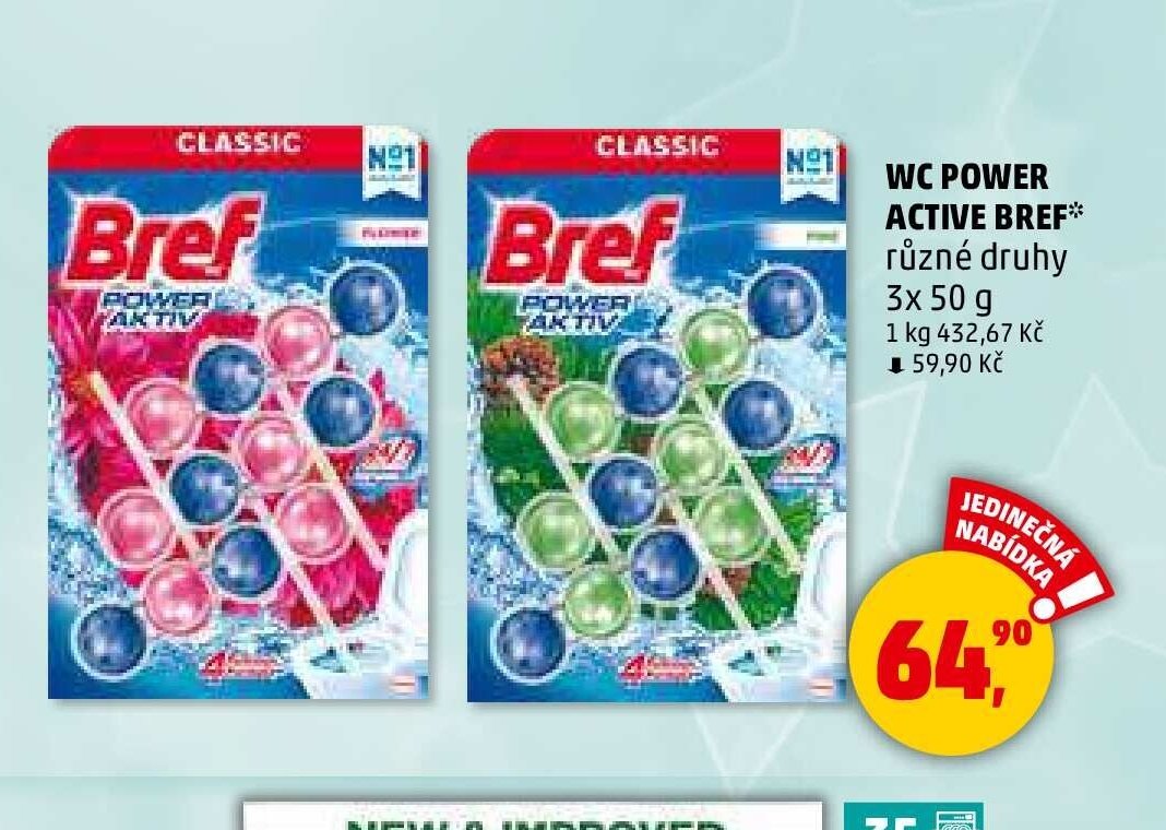 WC Power Active Bref různé druhy 3x 50 g