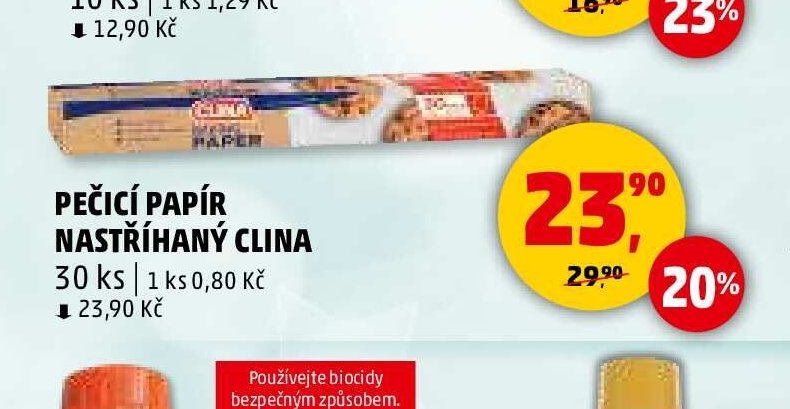 Pečicí papír nastříhaný Clina 30 ks