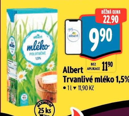 Albert Trvanlivé mléko 1,5%