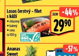 Losos čerstvý - filet s kůží