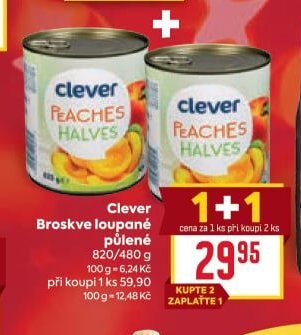 Clever Broskve loupané půlené