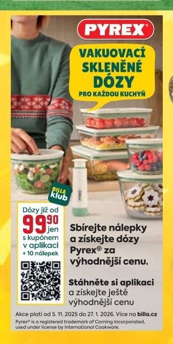 Vakuovací skleněné dózy Pyrex