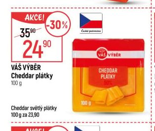 Váš Výběr Cheddar plátky 100 g