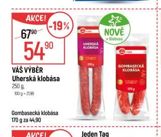 Váš Výběr Uherská klobása 250 g