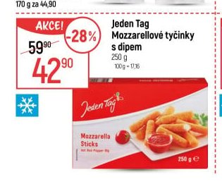 Jeden Tag Mozzarellové tyčinky s dipem 250 g
