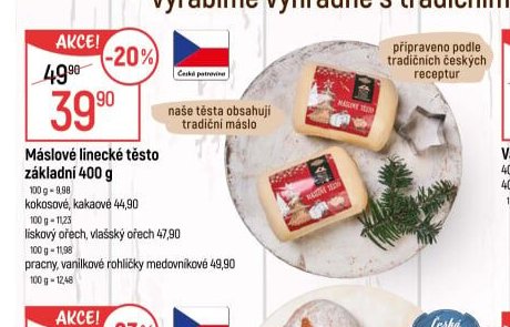 Máslové linecké těsto základní 400 g
