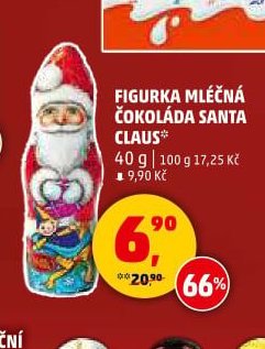 Figurka mléčná čokoláda Santa Claus
