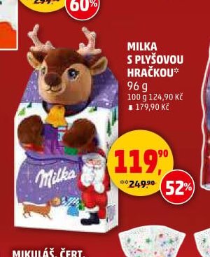 Milka s plyšovou hračkou