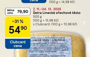 Šetra Linecké ořechové těsto 500 g