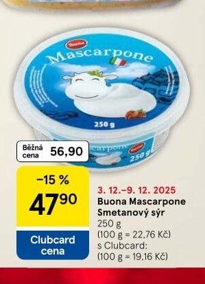 Buona Mascarpone Smetanový sýr 250 g