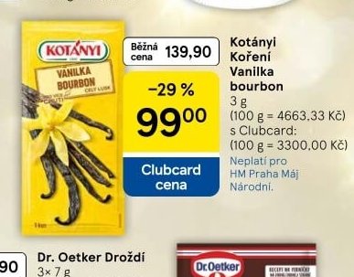 Kotányi Koření Vanilka bourbon 3 g