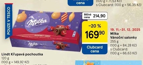 Milka Vánoční salonky