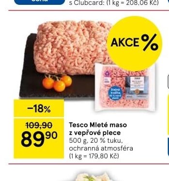 Tesco Mleté maso z vepřové plece