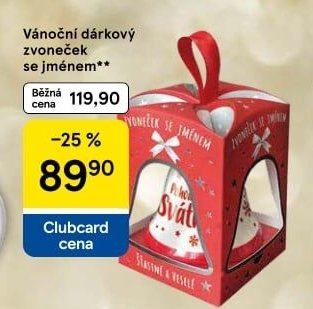 Vánoční dárkový zvoneček se jménem
