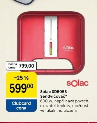Solac SD5058 Sendvičovač