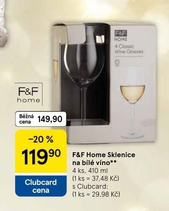 F&F Home Sklenice na bílé víno