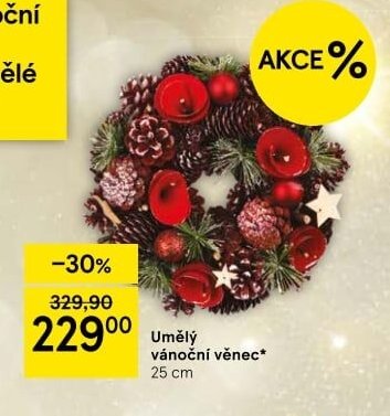 Umělý vánoční věnec 25 cm - Tesco akcniletaky.com