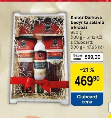 Kmotr Dárková bedýnka salámů a klobás 980 g