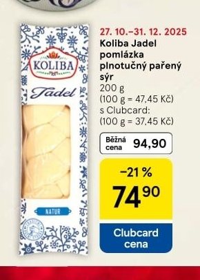 Koliba Jadel pomlázka plnotučný pařený sýr 200 g