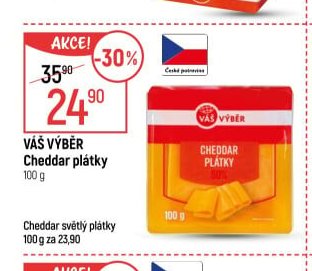 Váš Výběr Cheddar plátky 100 g