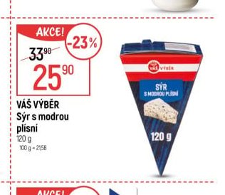 Váš Výběr Sýr s modrou plísní 120 g